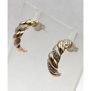925 Ross Simons Earrings Sterling Silver Gold Plated Two Tone 2.86g